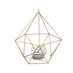 DIAMOND GEOMETRIC CANDLEHOLDER - GOLD (L)