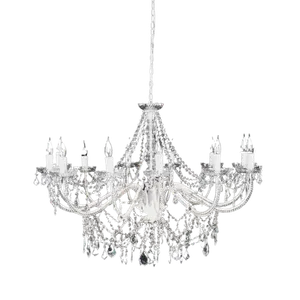 VENEZIA 12-ARM CHANDELIER W/CRYSTALS - WHITE  40