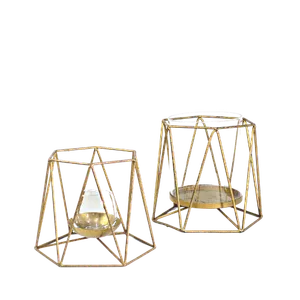 GEOMETRIC CANDLEHOLDER - GOLD (S)