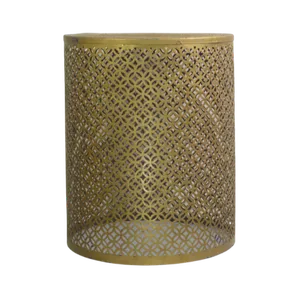 EYELET BARREL ACCENT TABLE - GOLD (L)