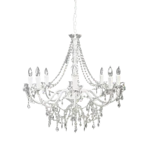 ELLENA 8-ARM CHANDELIER W/ CRYSTALS - WHITE 29