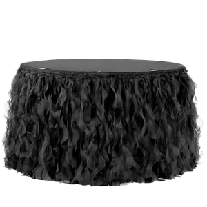 CURLY WILLOW TABLE SKIRTING (BLACK)