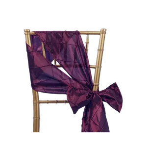 PINTUCK CHAIR SASH - PLUM/EGGPLANT