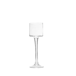 MONET PEDESTAL GLASS CANDLEHOLDER - CLEAR 3