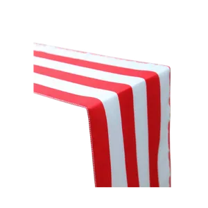 SATIN TABLE RUNNER - RED & WHITE STRIPED