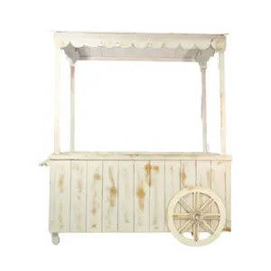NEW 6ft DISTRESSED WOODEN CART w/lighting- WHITE 