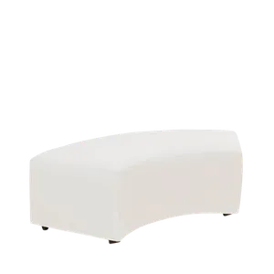 CURVED LEATHER OTTOMAN - WHITE 24