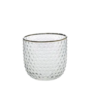 MADY GLASS VOTIVE HOLDER - GOLD TRIM 3