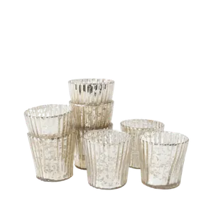ANTIQUE RIBBED CANDLEHOLDER - SILVER 
