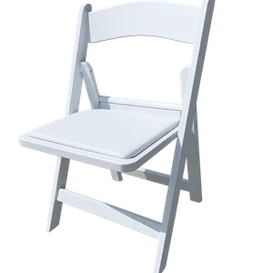 Garden Folding Chair | Padded White Resin