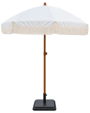 7' Fringe Patio Umbrella with Base