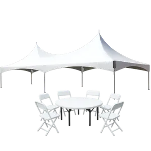 64 Guest High Peak Frame Tent (Plastic Chair) Bundle