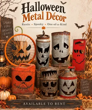 Halloween Rustic Metal Character Décor