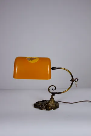 Orange Bankers Lamp