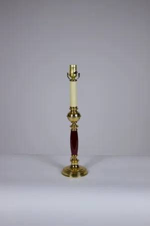 Cream + Maroon Table Lamp