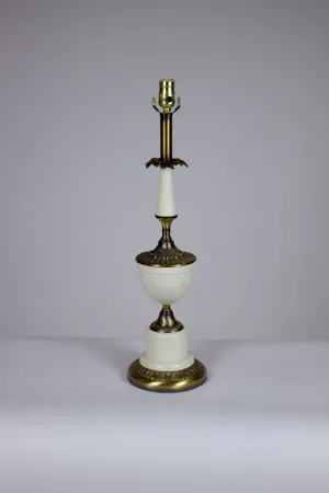 Abstract Cream + Bronze Lamp