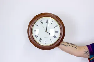 Brown Roman Numeral Clock