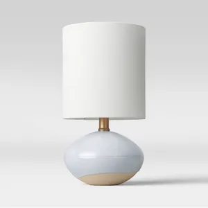 Blue + Cream Stone Lamp