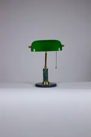 Green + Marble Bankers Lamp
