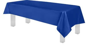 Premium Rectangle Disposable Plastic Tablecloth -Blue