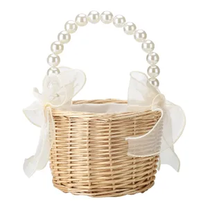 Pearl Handle Flower Girl Basket