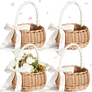 Rustic Woven Flower Girl Basket