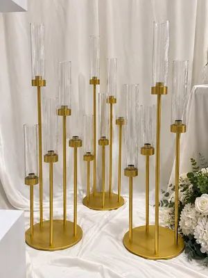 Gold Multi-Level Candle Stands