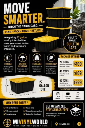 27 Gallon Moving Totes