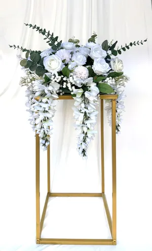 Gold Rectangular Pedestal Stand - 23 in