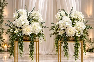 Large White & Ivory Ceremony Floral Arrangement Set