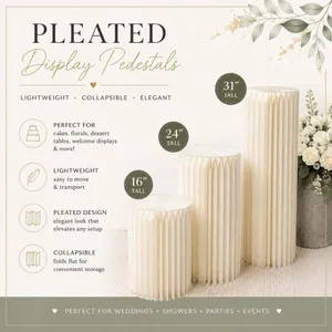 Pleated Display Pedestals Set of 3