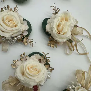Cream & Gold Boutonnières