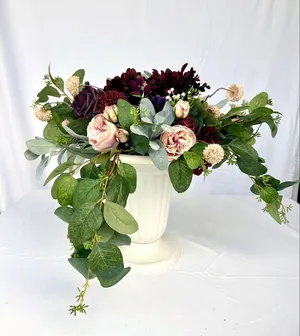 Burgundy & Blush Cascading Urn Arrangement