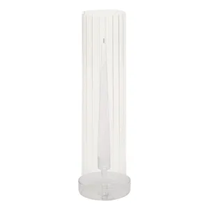 Ribbed Glass Cylinder Taper Candle Holders