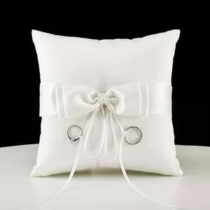Classic White Satin Ring Bearer Pillow