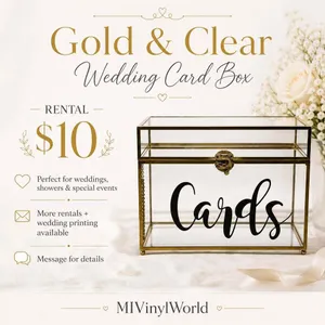 Gold & Clear Wedding Card Box