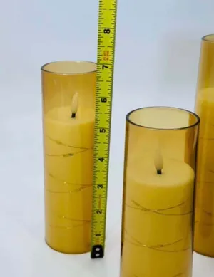 Amber Flameless Pillar Candles