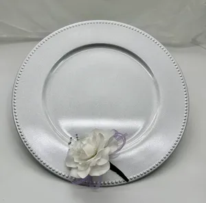 Silver Beaded Charger Plates