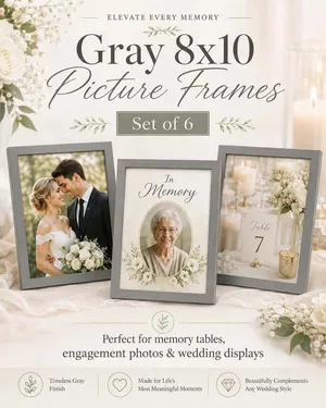 Gray 8 x 10 Picture Frame- Set of 6