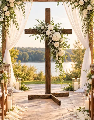 Rustic Wooden Wedding Cross