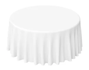 Tablecloth - White Linen - Round 120 inch