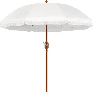 9 FT Umbrella with Tassel- Ivory