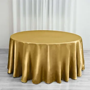 Table Cloth - Satin- Gold Round 120 inch