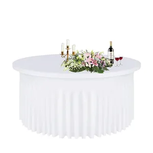 Table Spandex Skirt -White Round  60 inch