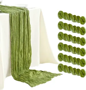 Table Runner - Olive Green Cheese Cloth