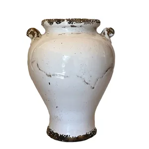 White Ceramic Ginger Jars With Handle
