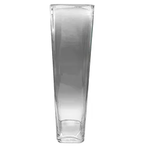 Clear Glass Square Vase - 40x10x10cm