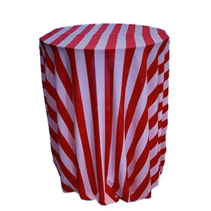 Red & White Stripe Trestle tablecloth