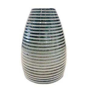 Green Striped Bud Vase