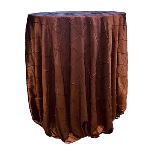 Choc Pin-Tuck Taffeta Tablecloth